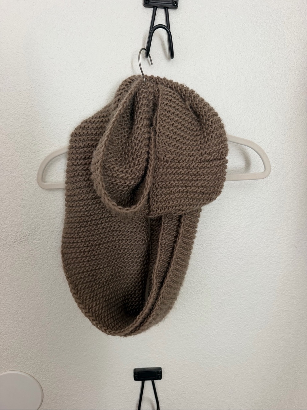 Kids Knit Infinity Scarf - Brown
